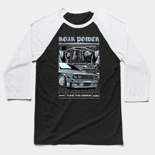 BMW E30 Roar Power Baseball T-Shirt